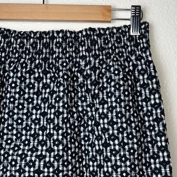 J. Crew Black Mini Skirt Gingham Pattern Pull on women’s size 4 | Sidewalk skirt - Picture 10 of 14